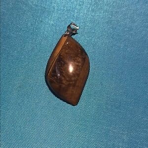 Tiger eye Pendant with 925 chain